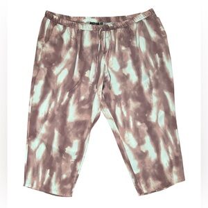 Dennis Basso Pink Tie Dye Charmeuse Pull On Ankle Pants Plus Size 5X NWOT Comfy